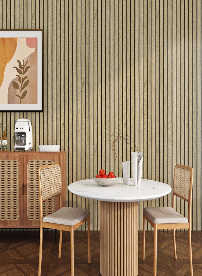 ReWallpaper ورق جدران خشبي من ReWallpaper قابل للتقشير واللصق، ورق جدران ثلاثي الأبعاد من خشب البلوط، مقاوم للماء، أغطية أبواب خزائن، لوحات جدارية مزخرفة لغرفة المعيشة وغرفة النوم، 17.7 بوصة × 6.5 قدم - Image 5