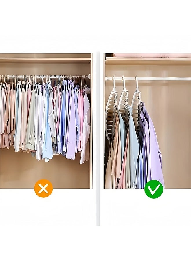 Clothes Hanger Organizer, 11-Hole Foldable Space Saving Hanger, Non-Slip Plastic Hangers 2 Pack for Closet Storage - Image 5