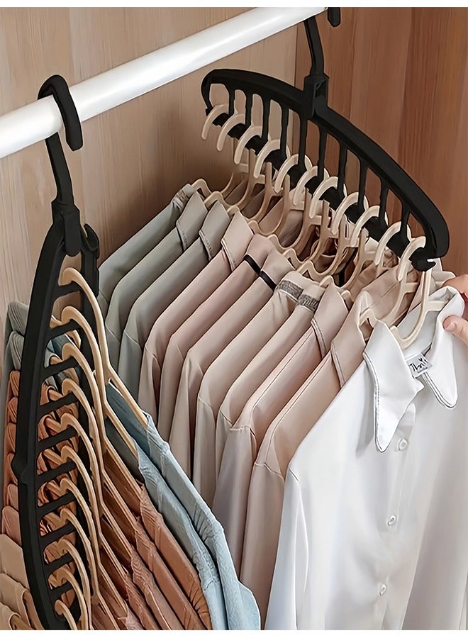 Clothes Hanger Organizer, 11-Hole Foldable Space Saving Hanger, Non-Slip Plastic Hangers 2 Pack for Closet Storage - Image 2