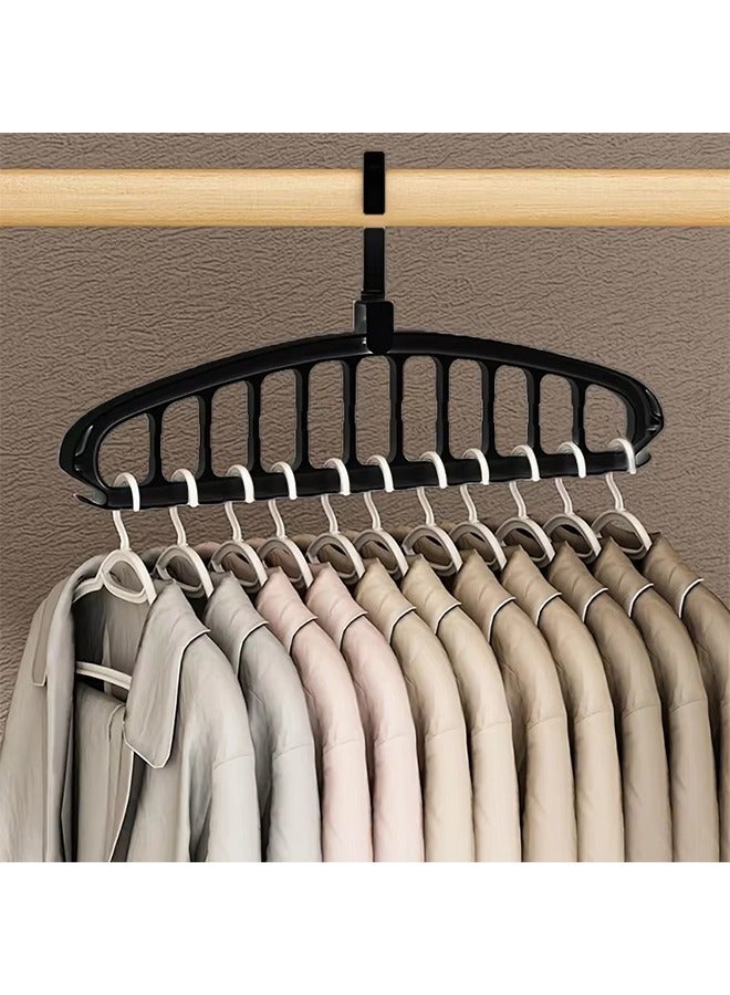 Clothes Hanger Organizer, 11-Hole Foldable Space Saving Hanger, Non-Slip Plastic Hangers 2 Pack for Closet Storage - Image 4