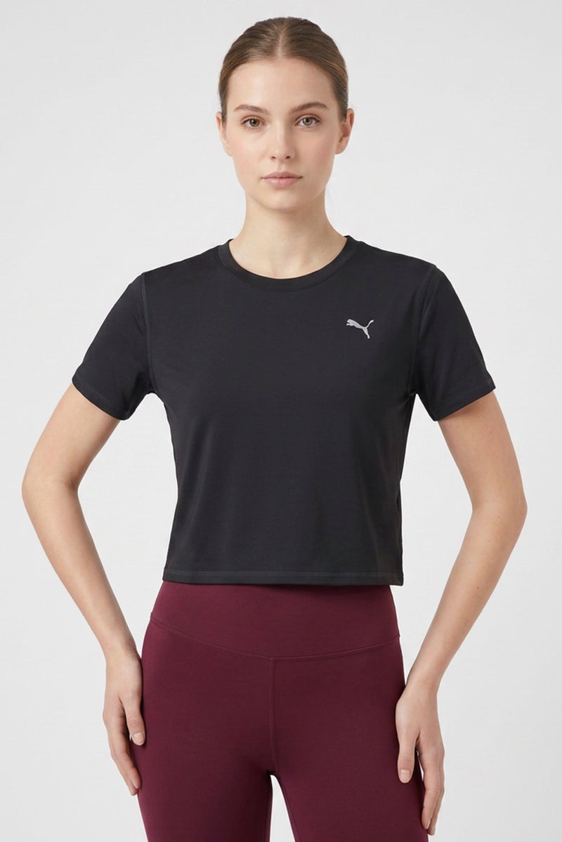 PUMA Women Sportswear Fit Short Sleeve Training Top, Black - Image 1