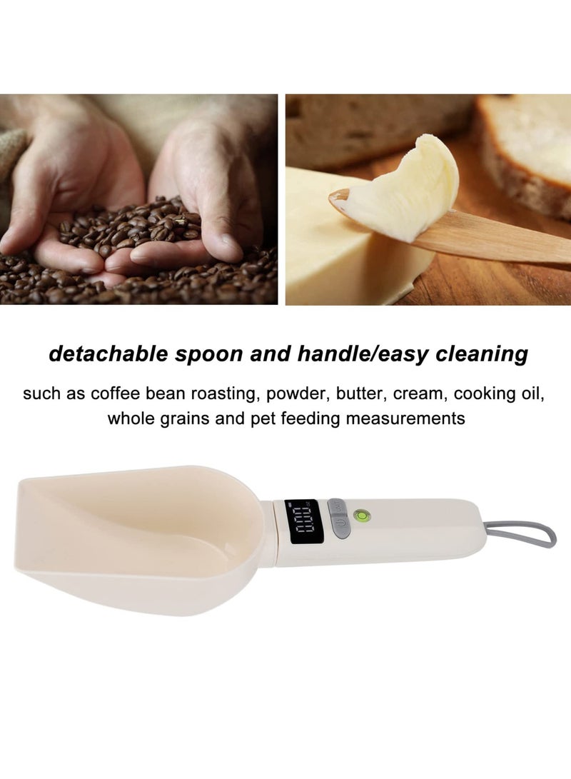 SYOSI Rechargeable Food Measuring Spoon, Versatile Digital Food Scoop for Kitchen and Pet Use, Precise and Detachable, Weighs 1g to 800g, Supports Units g oz ml - Image 4