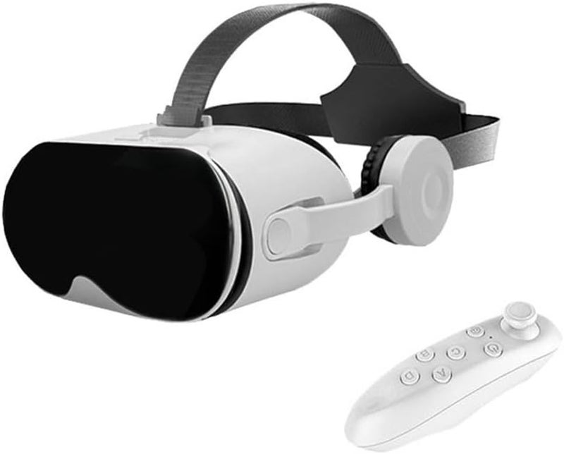 White VR Headset with Remote Control for Android iOS Phone Virtual Reality 3D Movies Games - Image 1