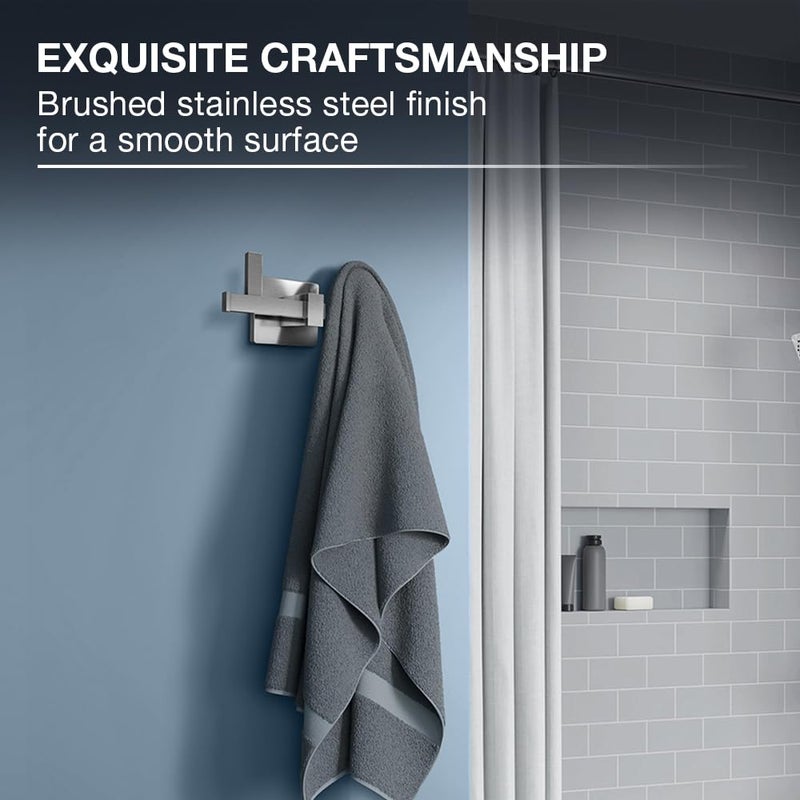 Kohler Kohler Dual Robe Hook SS 304 Stainless Steel 2 Years Warranty Brushed Steel Finish 102cmx61cmx53cm LBH 17kg Load Bearing Capacity  - Image 2