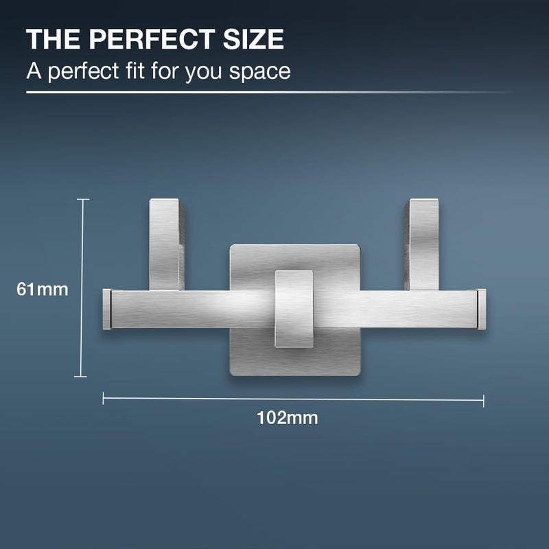 Kohler Kohler Dual Robe Hook SS 304 Stainless Steel 2 Years Warranty Brushed Steel Finish 102cmx61cmx53cm LBH 17kg Load Bearing Capacity  - Image 5