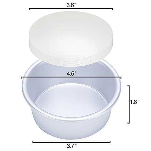 AWTBDP 4 Inch Cake Pan Set of 8, Anodized Aluminum Round Cake Pans with 100 Pcs Parchment Paper Tins Baking Pan for Cheese Cake, Pizza, Quiche, Non Toxic, Leakproof, Easy Pop Out - Image 2