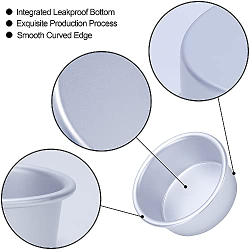 AWTBDP 4 Inch Cake Pan Set of 8, Anodized Aluminum Round Cake Pans with 100 Pcs Parchment Paper Tins Baking Pan for Cheese Cake, Pizza, Quiche, Non Toxic, Leakproof, Easy Pop Out - Image 3