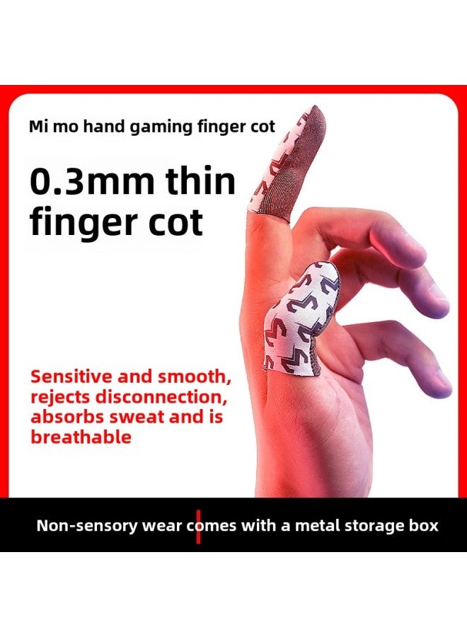 MEMO Rice Ink Game Finger Sleeve King Eating Chicken Walking Artifact Non-slip Touch Screen Hand Swimming Finger Sleeve Anti-sweat Finger Sleeve-Product Color: Gift Iron Box Packaging  - Image 1