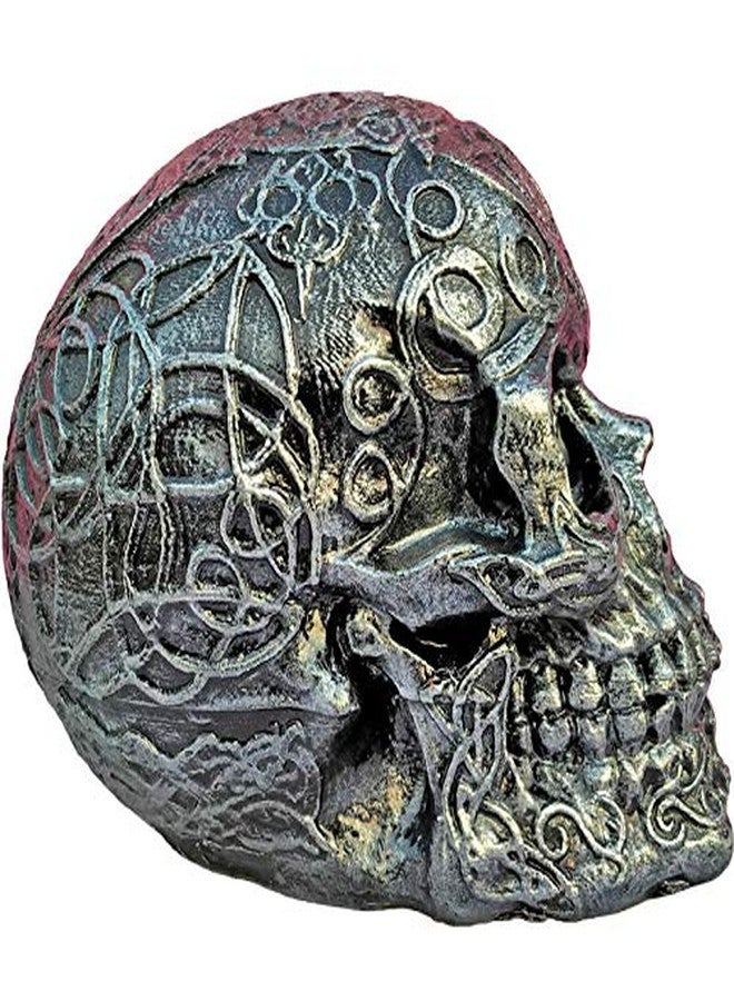 uneeke shape Fancy Design Skull Head Showpiece for Home Decoration/Office&Decor/Figurine/Statue, Flower Pattern Antique - Image 2