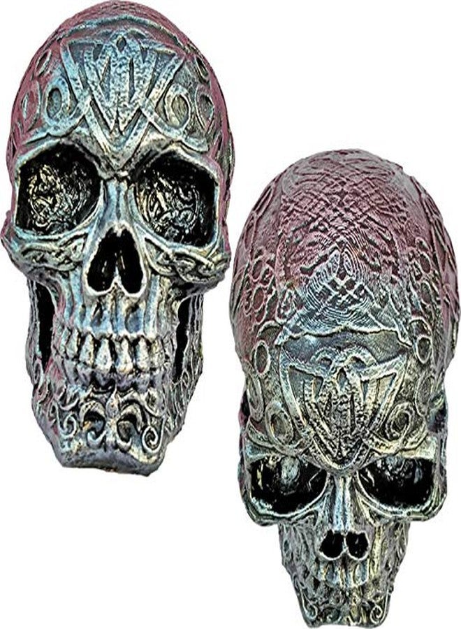 uneeke shape Fancy Design Skull Head Showpiece for Home Decoration/Office&Decor/Figurine/Statue, Flower Pattern Antique - Image 4