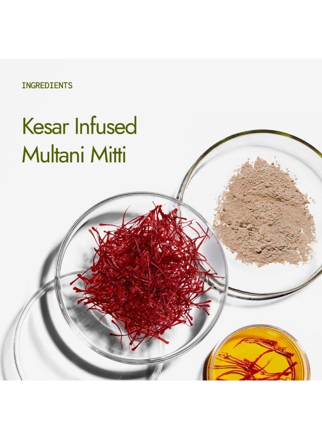 Kapiva Multani Mitti with Kesar for Face | Natural Fuller’s Earth | Face Pack for Glowing Skin| Enhanced with Saffron - Image 2