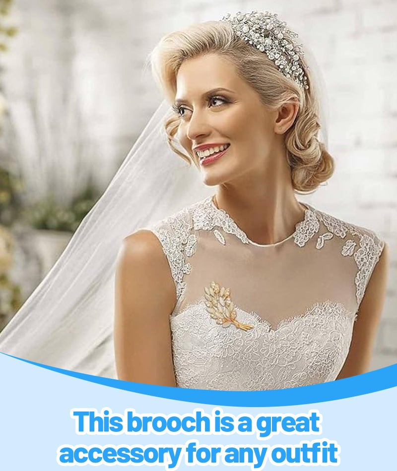 BharatBazaar 2Pcs Brooches for Women, Elegant Pearl and Alloy Saree Pins, Latest Fashion Brooch for Women, Versatile Accessory for Dresses, Blouses, Scarves and Bags - Image 4