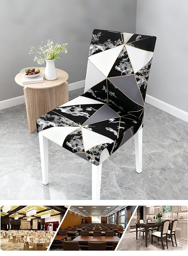 Sharpdo Black Geometric One-Piece Stretch Chair Cover - Soft Wrinkle Resistant Fabric, Dust & Stain Protection - Image 4