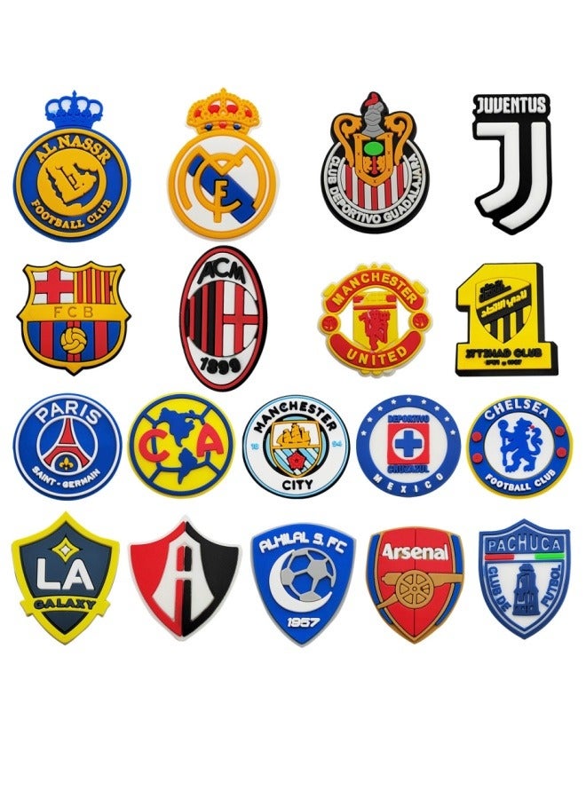 Hole Shoe Decorations, Sandals Buckle Football Team Logo Boys Girls Men Women Pvc Soft Glue Diy Detachable Decorations, Random Different Styles 10 Pieces - Image 3