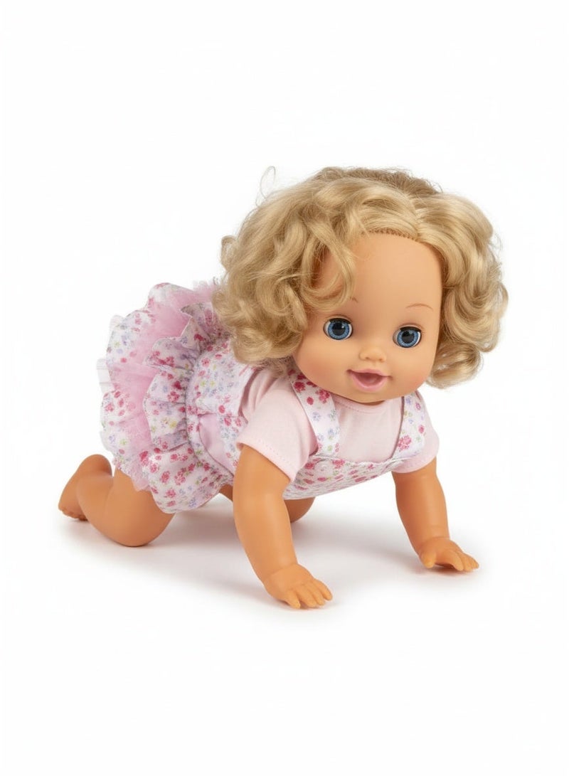 بامبولينا دمّيان بامبولينا – عروسة بيبي زاحفة تفاعلية للبنات باللون الوردي - Image 3