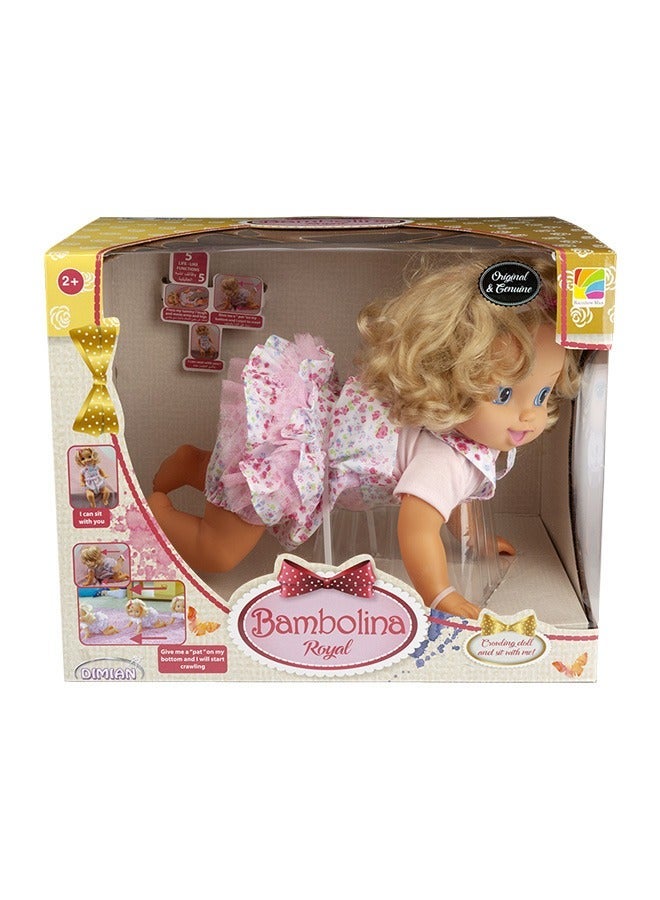 بامبولينا دمّيان بامبولينا – عروسة بيبي زاحفة تفاعلية للبنات باللون الوردي - Image 1