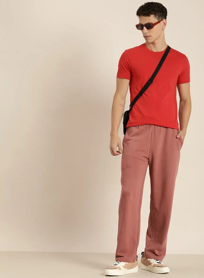 Dillinger Solid Relaxed Fit Joggers with Contrast Drawstring Closure by Styli