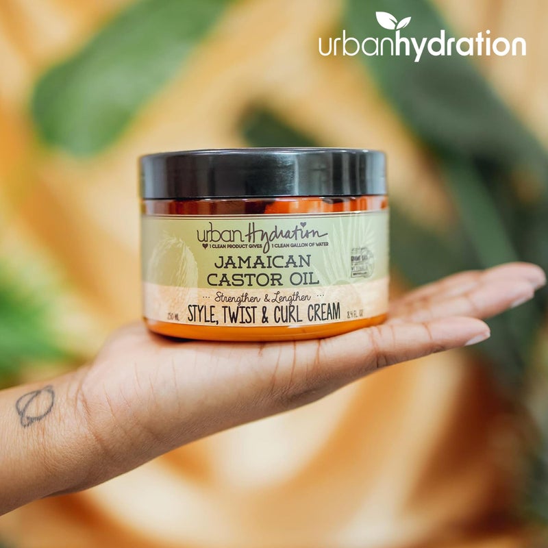 Urban Hydration Jamaican Castor Oil Curl Styling Cream | Sulfate, Paraben and Dye Free, Moisturizes, Thickens, Prevents Breakage and Lengthens For Strong Hair, All Hair Types, 8.4 Ounces - Image 5