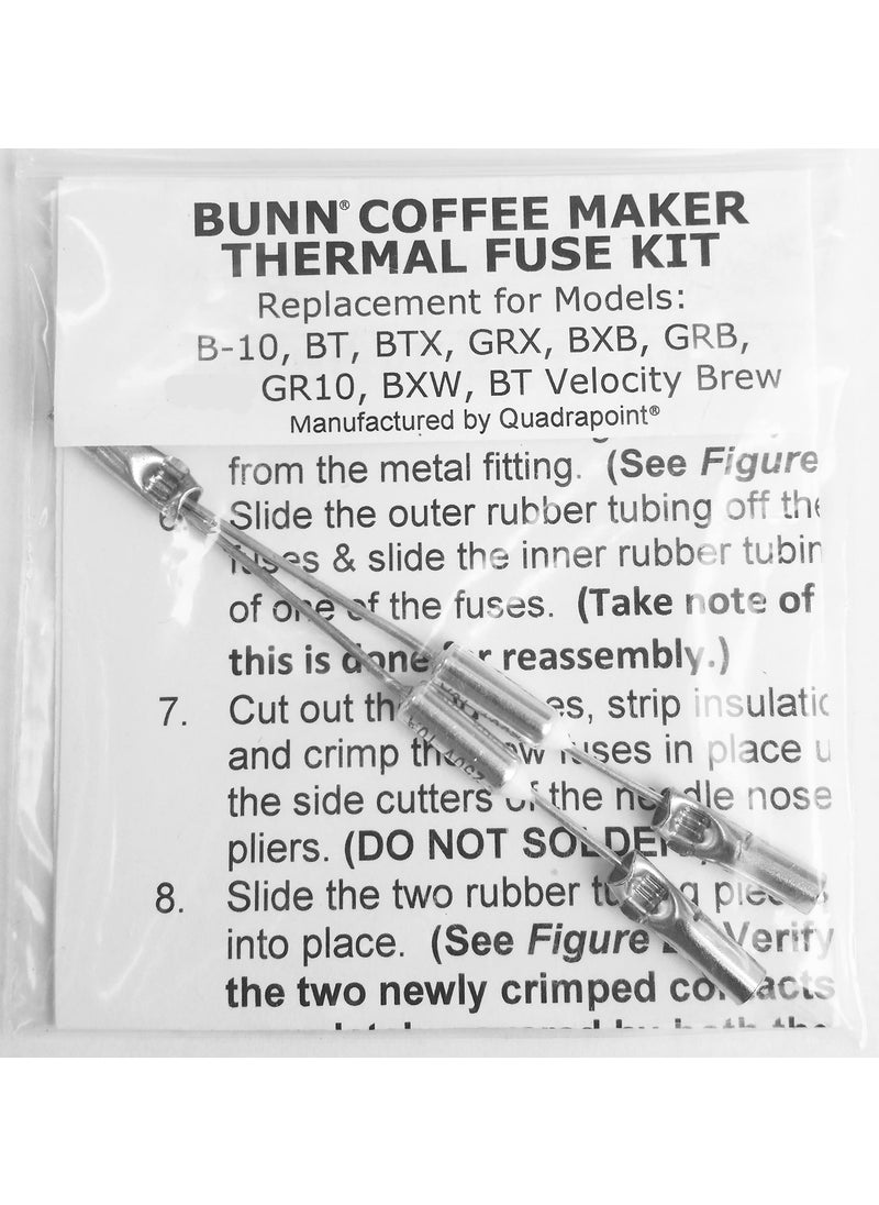 Quadrapoint Quadrapoint Replacement Thermal Fuse Harness Compatible with Bunn Coffee Maker Models B10 GRX BXB BTX GRB BR10 BXW BT Velocity Brew Part to Repair Your Bunn Coffee Maker Water Not Heating 