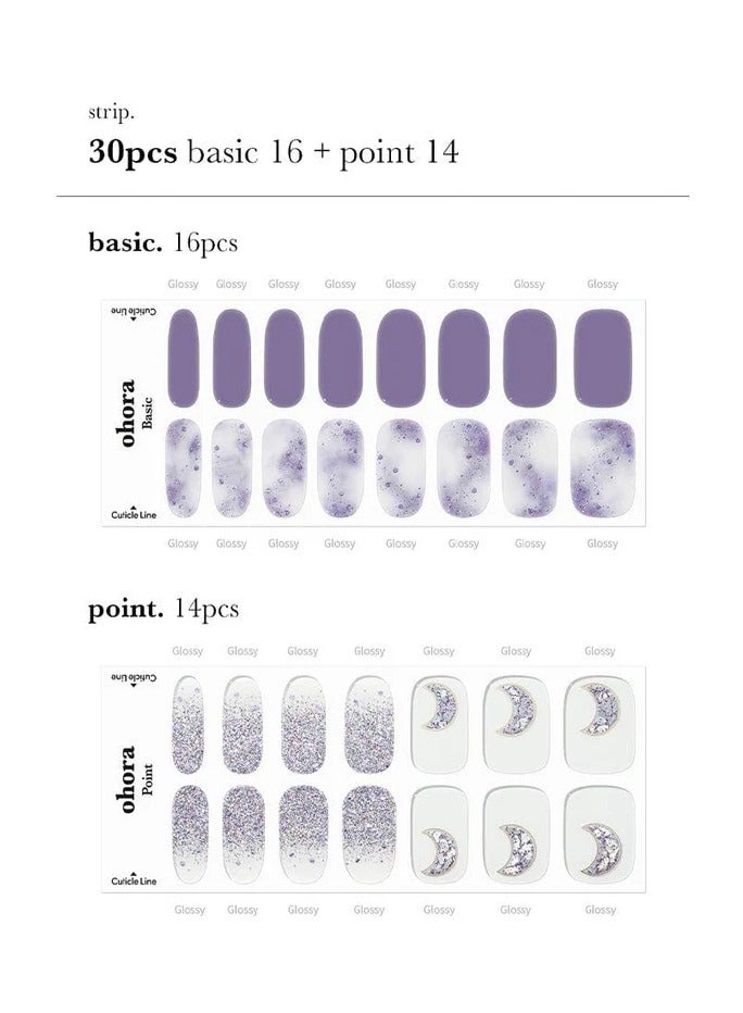 Ohora Gel Nail Strips Pro-Finish Gel Goblin Moon 30units - Image 4