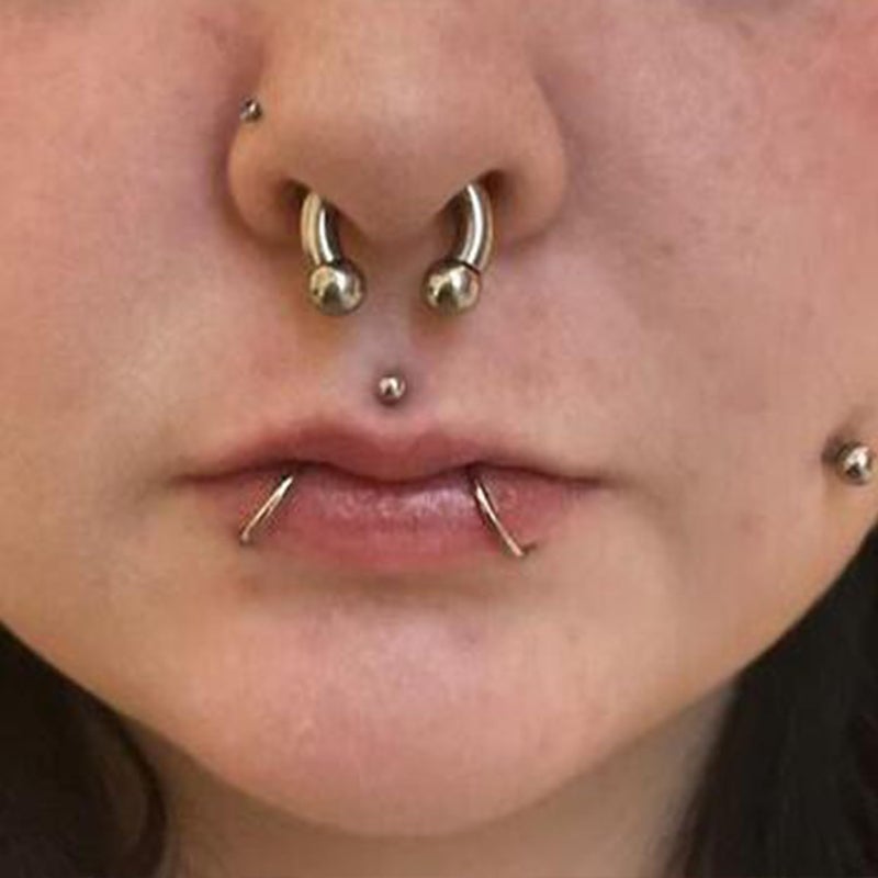 Ocptiy 6G 8G 12G 14G 16G Ear Earrings Gauges Septum Nose Plugs Tunnels Stretching Kit Surgical Stainless Steel Large Big Wide Septum Eyebrow Lip Belly Ring Cartilage Helix Tragus Earring Piercing Kit - Image 3