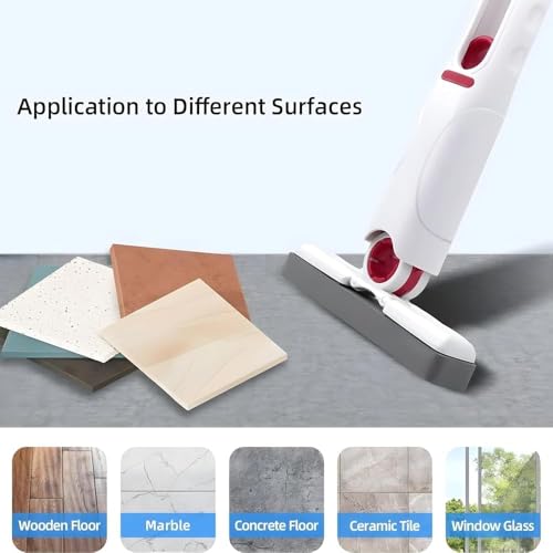 QERINKLE Mini Squeeze Brush with Sponges Portable Self Squeeze Strong Absorbent Wiper for Kitchen Self Squeezing Wet & Dry Use for Bathroom Wall Glass Car Table Home (White, MINI) - Image 4