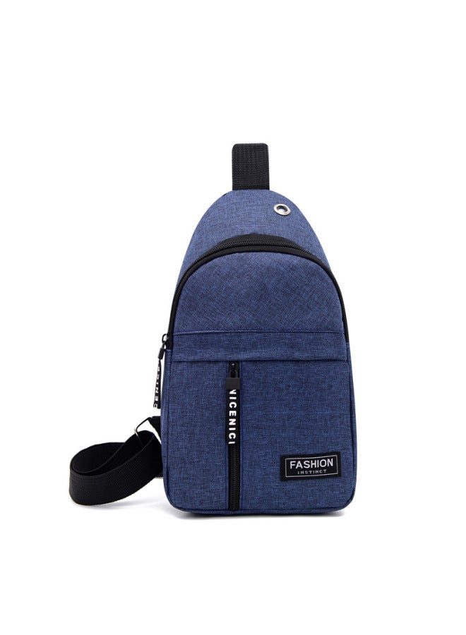 Generic Fashion Chest Bag Men's Shoulder Bag Messenger Bag Men's Korean-style Chest Bag Trendy Shoulder Bag Men's Backpack-Color:Navy Blue - Image 5