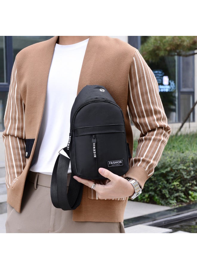Generic Fashion Chest Bag Men's Shoulder Bag Messenger Bag Men's Korean-style Chest Bag Trendy Shoulder Bag Men's Backpack-Color:Navy Blue - Image 3