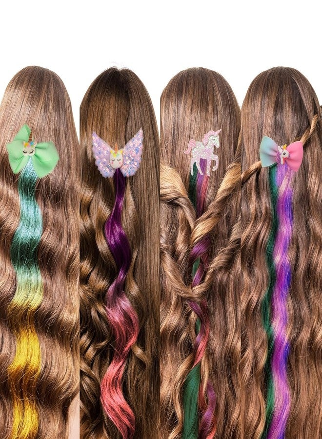 QUILBOOL Rainbow Braid Wigs, Multi Bow Hair Accessories, hair accessories for toddler girls for kids party favors DIY little girl - 2 pcs, Multi Color. - Image 4