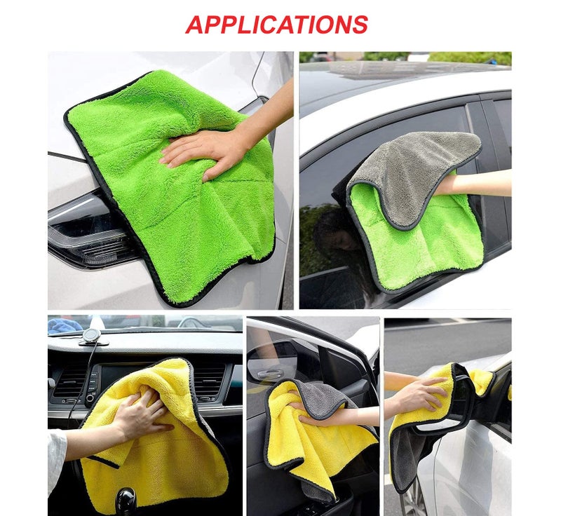 MAX Microfiber Cloth for Car Cleaning (600 GSM, Pack of 4, 40x40 cm, Multi-Colour) Double Sided, High Density, Thick Plush Towel for Car Detailing, Cleaning, Washing and Polishing - Image 5