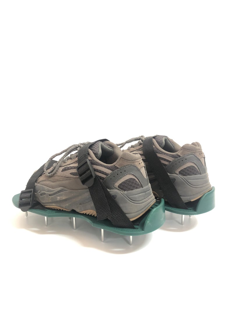 Generic Lawn Aerator Shoes Free-Installation: Aeration Shoes for Men Women with Stainless Steel Shovel, Heavy Duty Spike Aerating Sandals Lawn Equipment Tool with Hook & Loop Strap for Yard Patio Garden - Image 1