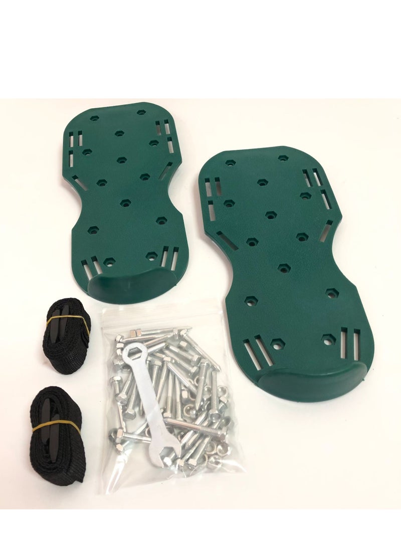 Generic Lawn Aerator Shoes Free-Installation: Aeration Shoes for Men Women with Stainless Steel Shovel, Heavy Duty Spike Aerating Sandals Lawn Equipment Tool with Hook & Loop Strap for Yard Patio Garden - Image 2