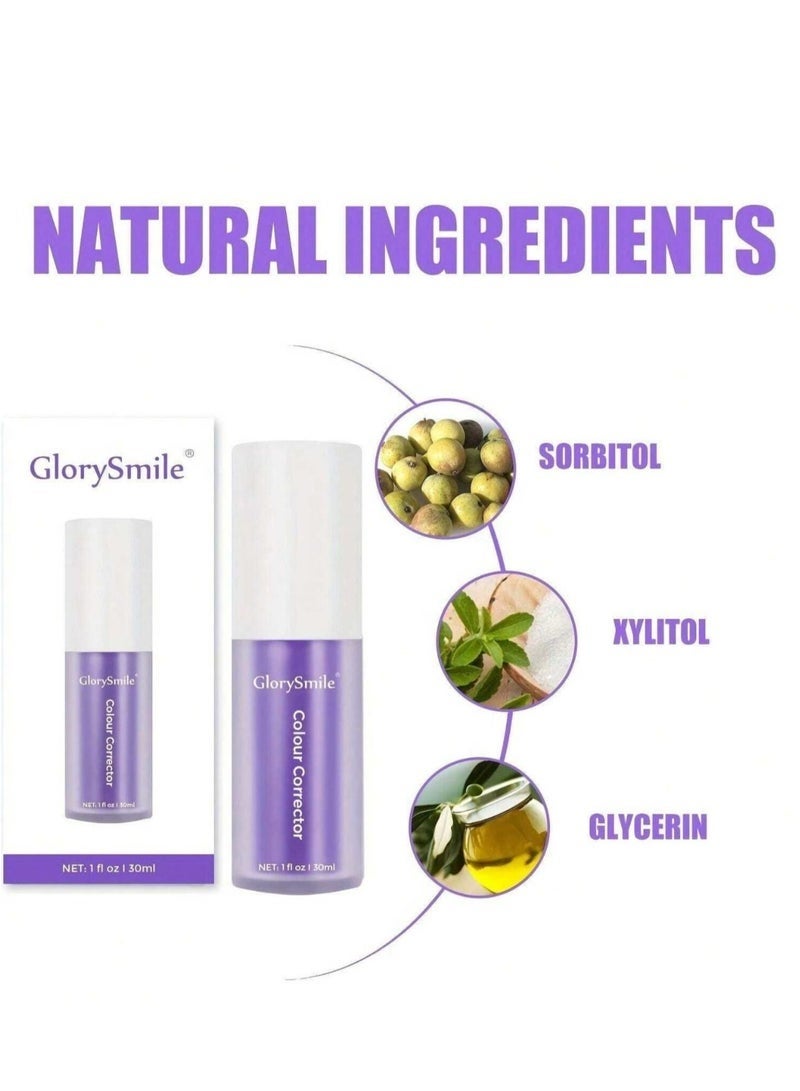 GlorySmile Glory Smile Purple Toothpaste A post-whitening treatment that restores brightness and neutralises yellow tones on the tooth surface. 30ml 11 fl oz. - Image 5
