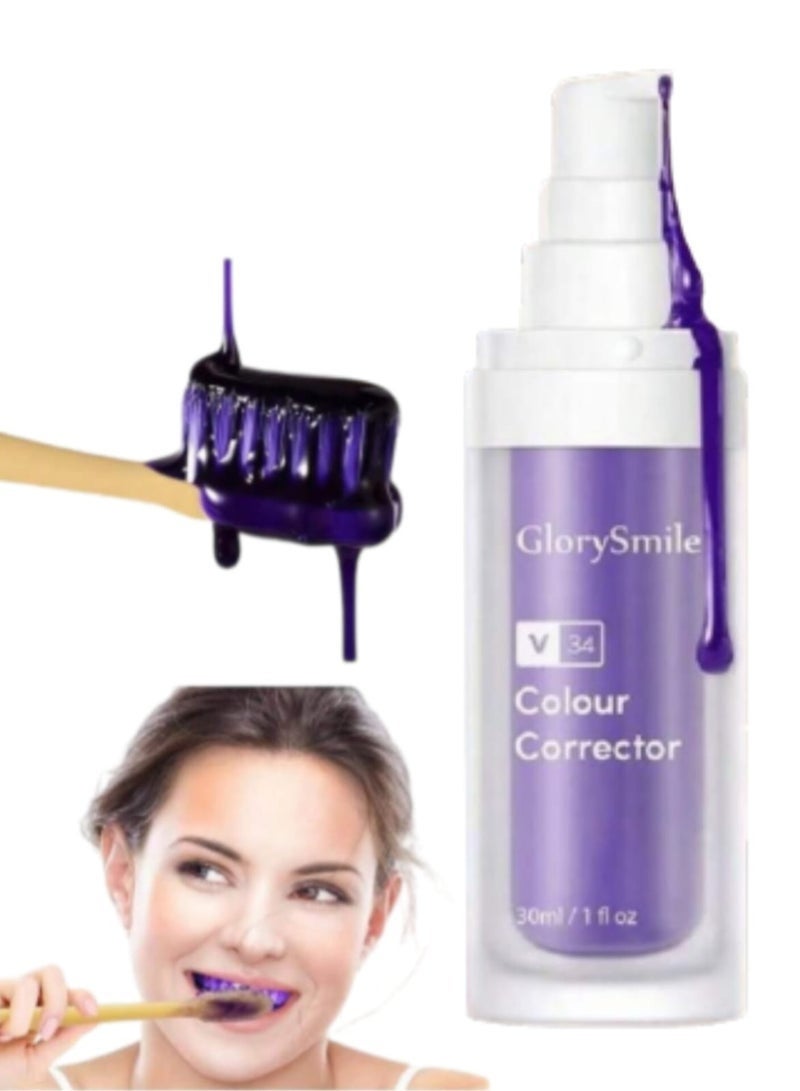 GlorySmile Glory Smile Purple Toothpaste A post-whitening treatment that restores brightness and neutralises yellow tones on the tooth surface. 30ml 11 fl oz. - Image 2