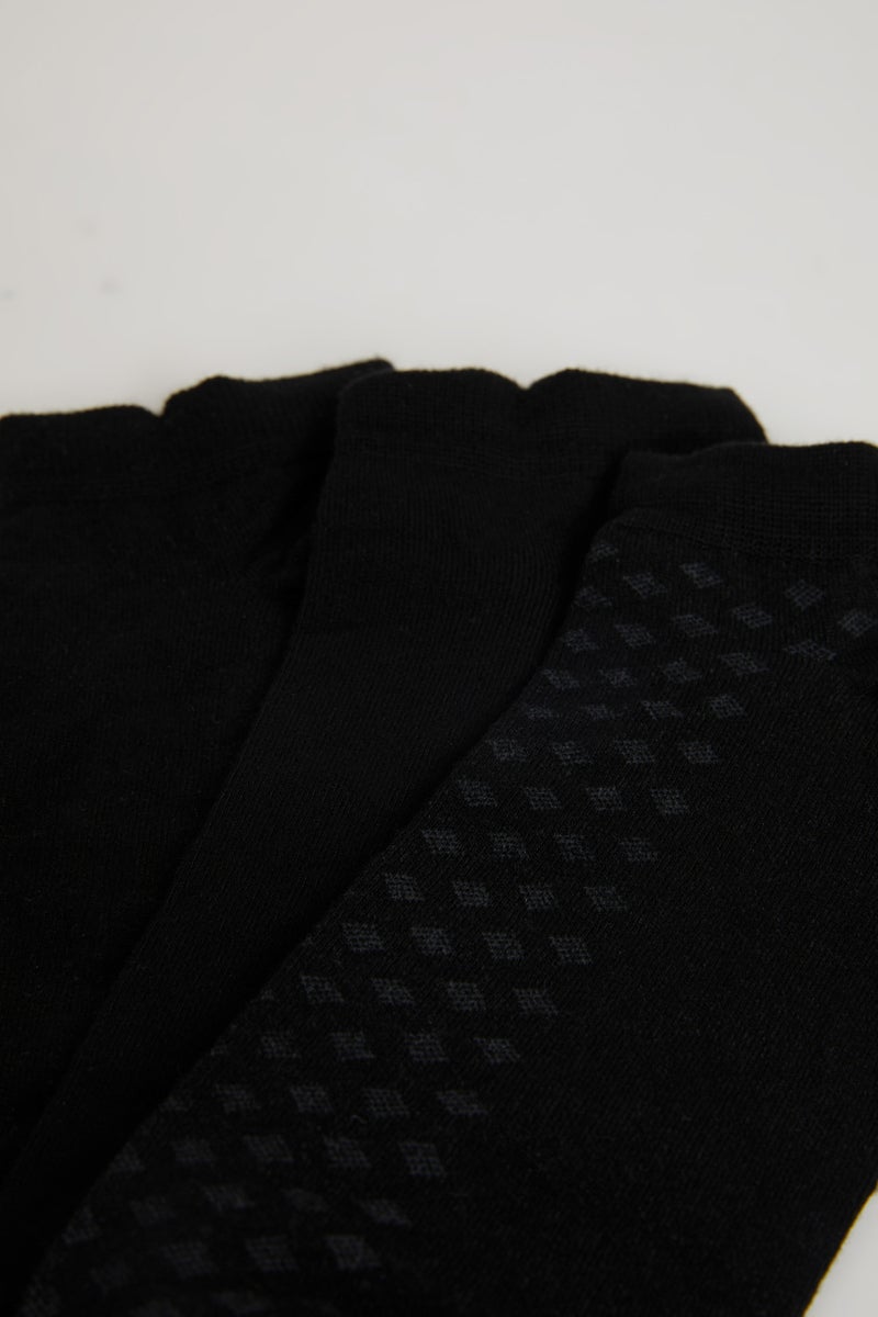 DeFacto Black Man Man Striped 3 piece Short Socks Casual - Image 5