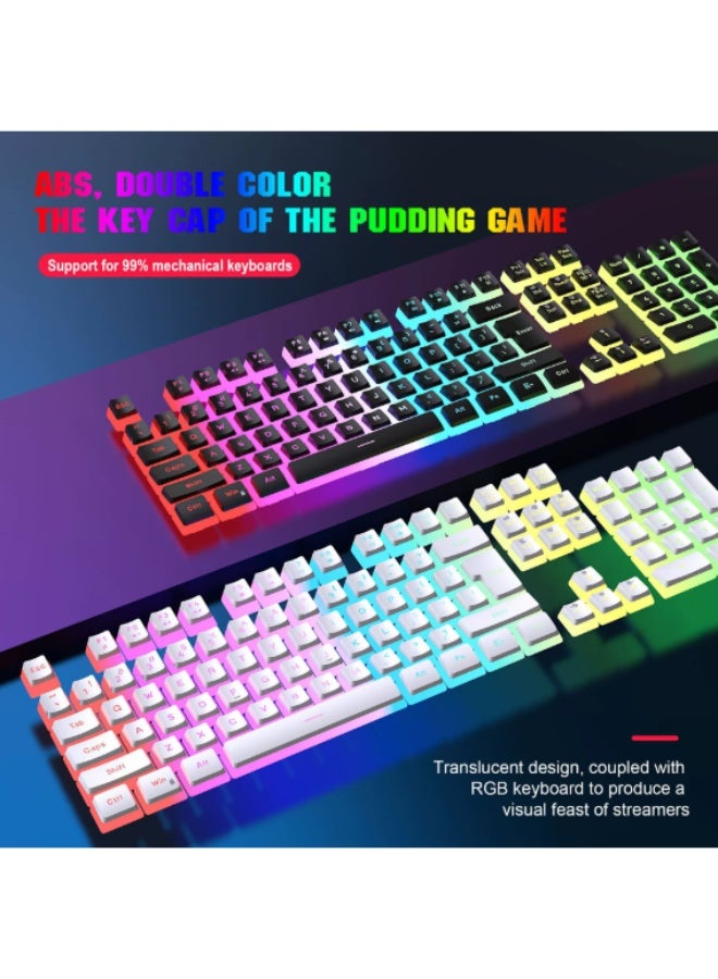 Wired Mouse and Keyboard Combo, RGB Backlit Keyboard with ABS Double-Shot Keycaps, Auto Sleep Power-Saving Mode, 2.4G Wireless Transmission Technology (Black) - Image 3