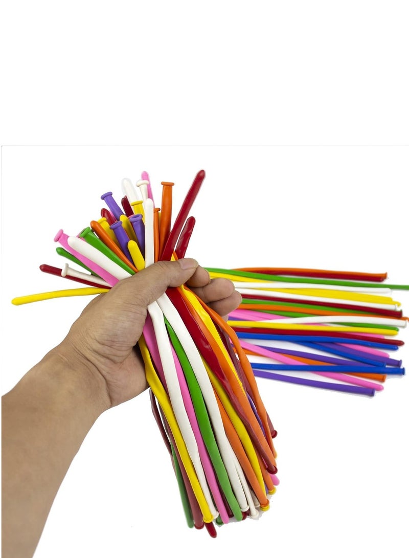 DURKU 100 Pieces Balloons for Twisting Balloon Animal, Long Skinny Latex Balloons for Modelling Magic Balloon Animal Kit, Birthday Weddings Kids' Party Decoration - Image 2
