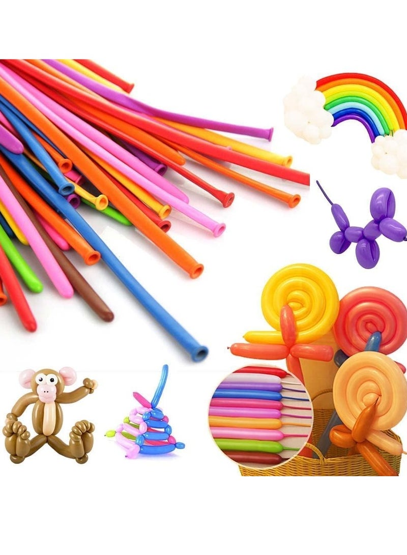 DURKU 100 Pieces Balloons for Twisting Balloon Animal, Long Skinny Latex Balloons for Modelling Magic Balloon Animal Kit, Birthday Weddings Kids' Party Decoration - Image 5