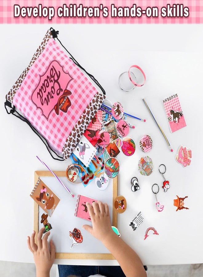 Liliful 140 Pcs Horse Themed Party Favor Supplies with Drawstring Bag Keychain Rubber Wristbands Badges Puzzle Stickers Notepads Soft Pencils for Horse Party Decoration - Image 5
