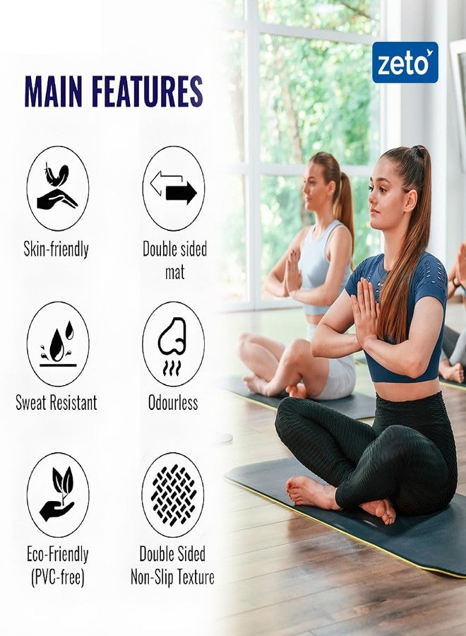 ZETO Yoga Mat for Women and Men, 8 mm Thick TPE Material, Workout Mat, Fitness, Exercise Mat for Home, Anti Slip Mat, Gym Mat, Size 72 X 24 Inch, Dual Color (Grass Green) - Image 4