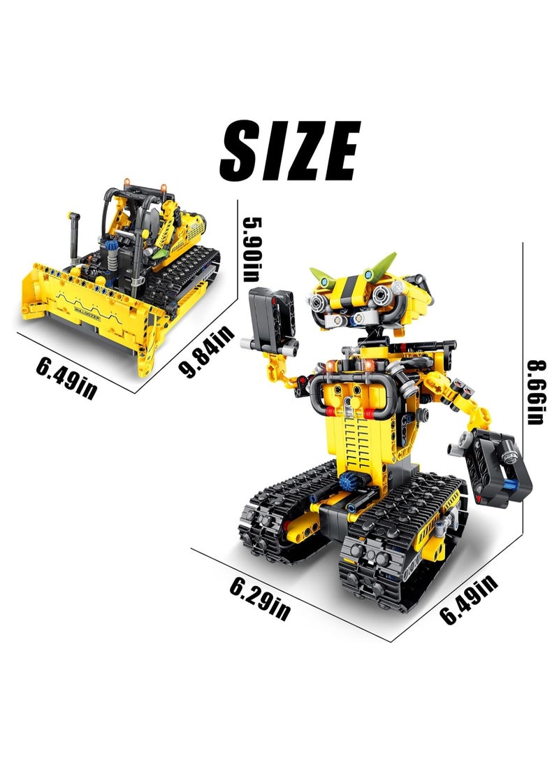 KASTWAVE Intelligent Assembly of Building Block Robot Toys, Engage Young Minds with Robot Building Toy, APP/Remote Control Bulldozer/Robot Kit for 8-14 Year Olds and Ideal Birthday Gift (Bulldozer) - Image 2