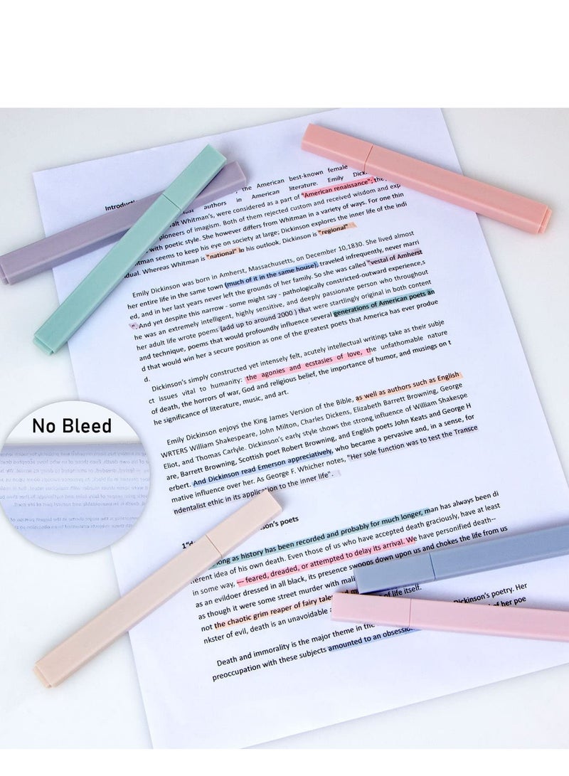 Excefore Highlighters, Mild Assorted Colours Highlighters Pens, Aesthetic Cute Pastel Highlighter With Chisel Tip, No Bleed Dry Fast Easy to Hold, for Bullet Journal, Notes, School Supplies, 6 Pack - Image 5