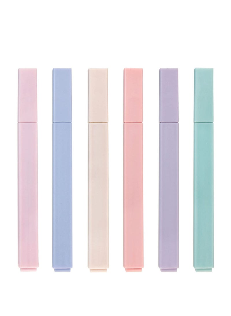Excefore Highlighters, Mild Assorted Colours Highlighters Pens, Aesthetic Cute Pastel Highlighter With Chisel Tip, No Bleed Dry Fast Easy to Hold, for Bullet Journal, Notes, School Supplies, 6 Pack - Image 1