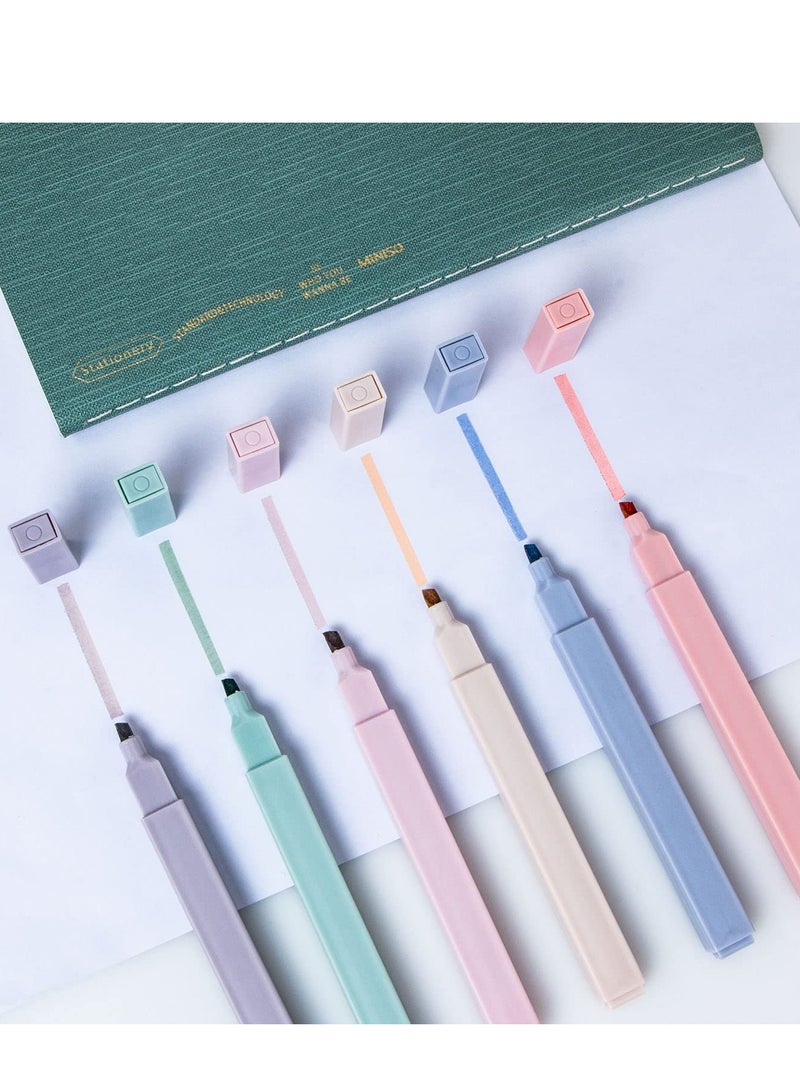 Excefore Highlighters, Mild Assorted Colours Highlighters Pens, Aesthetic Cute Pastel Highlighter With Chisel Tip, No Bleed Dry Fast Easy to Hold, for Bullet Journal, Notes, School Supplies, 6 Pack - Image 3