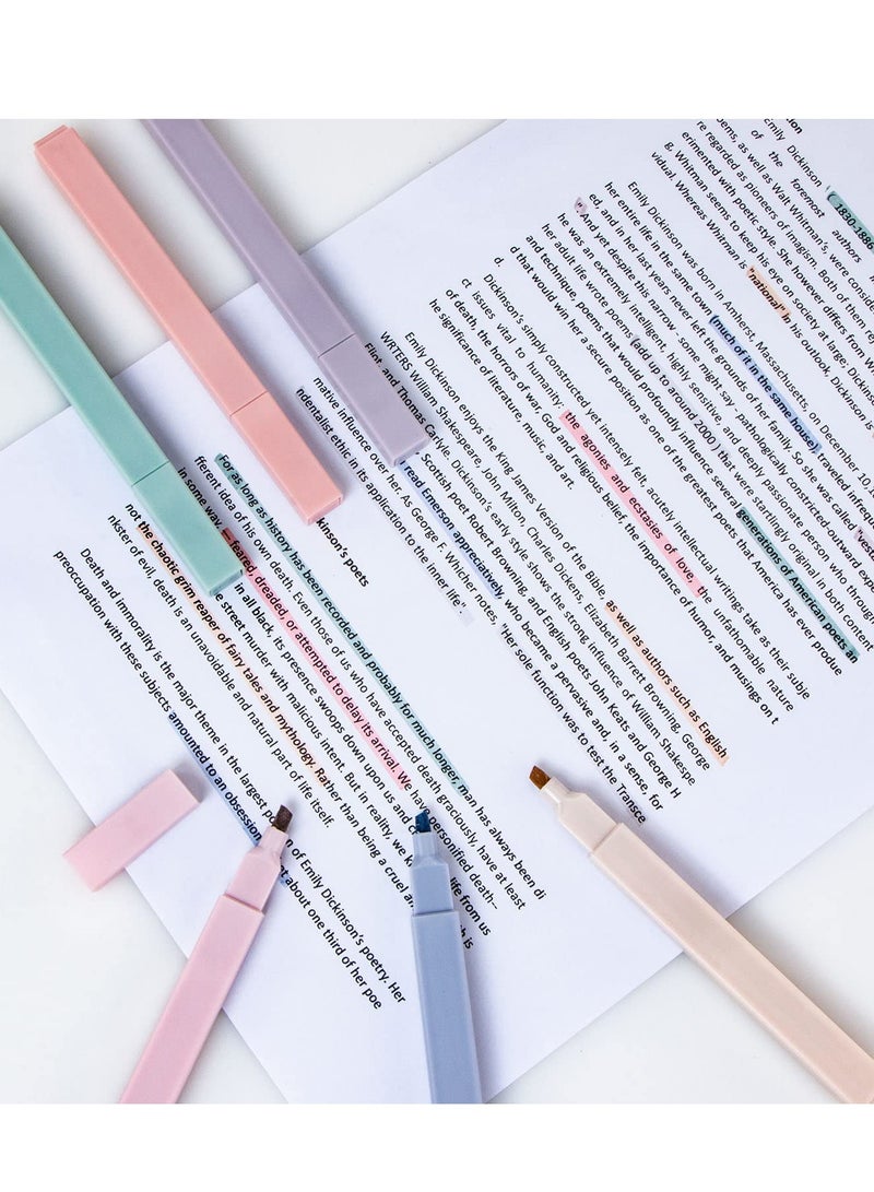 Excefore Highlighters, Mild Assorted Colours Highlighters Pens, Aesthetic Cute Pastel Highlighter With Chisel Tip, No Bleed Dry Fast Easy to Hold, for Bullet Journal, Notes, School Supplies, 6 Pack - Image 4