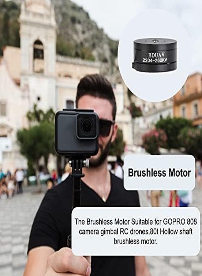 DAUERHAFT Drones Brushless Motor, Outdoor 260KV, 80t 1 3A Hollow Shaft Drones Brushless Motor, Low Noise and Low Power Consumption, for RC Drones, Camera((2204))(2pcs) - Image 2