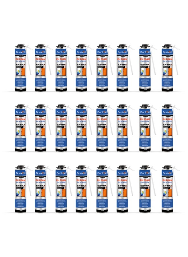 درافل مادة مانعة للتسرب من رغوة البولي يوريثان دورافيل، رغوة بولي يوريثان فائقة القوة، درجة احترافية، للحشو والعزل، 750 مل (عبوة من 24) - Image 2