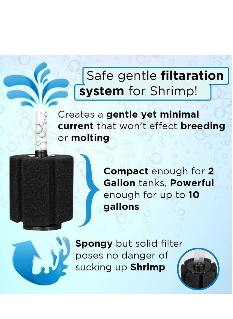 KW Zone E-Jet Aquarium Fish Tank Single Sponge Filter Black