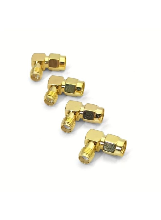 4pcs SMA To RP SMA 90 Degree T Adapter Gold Plated Low Loss 50ohm Anti Interference - Image 5
