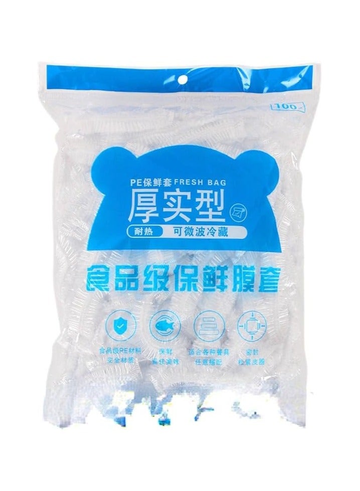 100 Plastic Bags with Flexible Edges for Covering Food Dishes and Keeping It Fresh, Dust-Proof, for Kitchen and Refrigerator, by Leugere. - Image 1